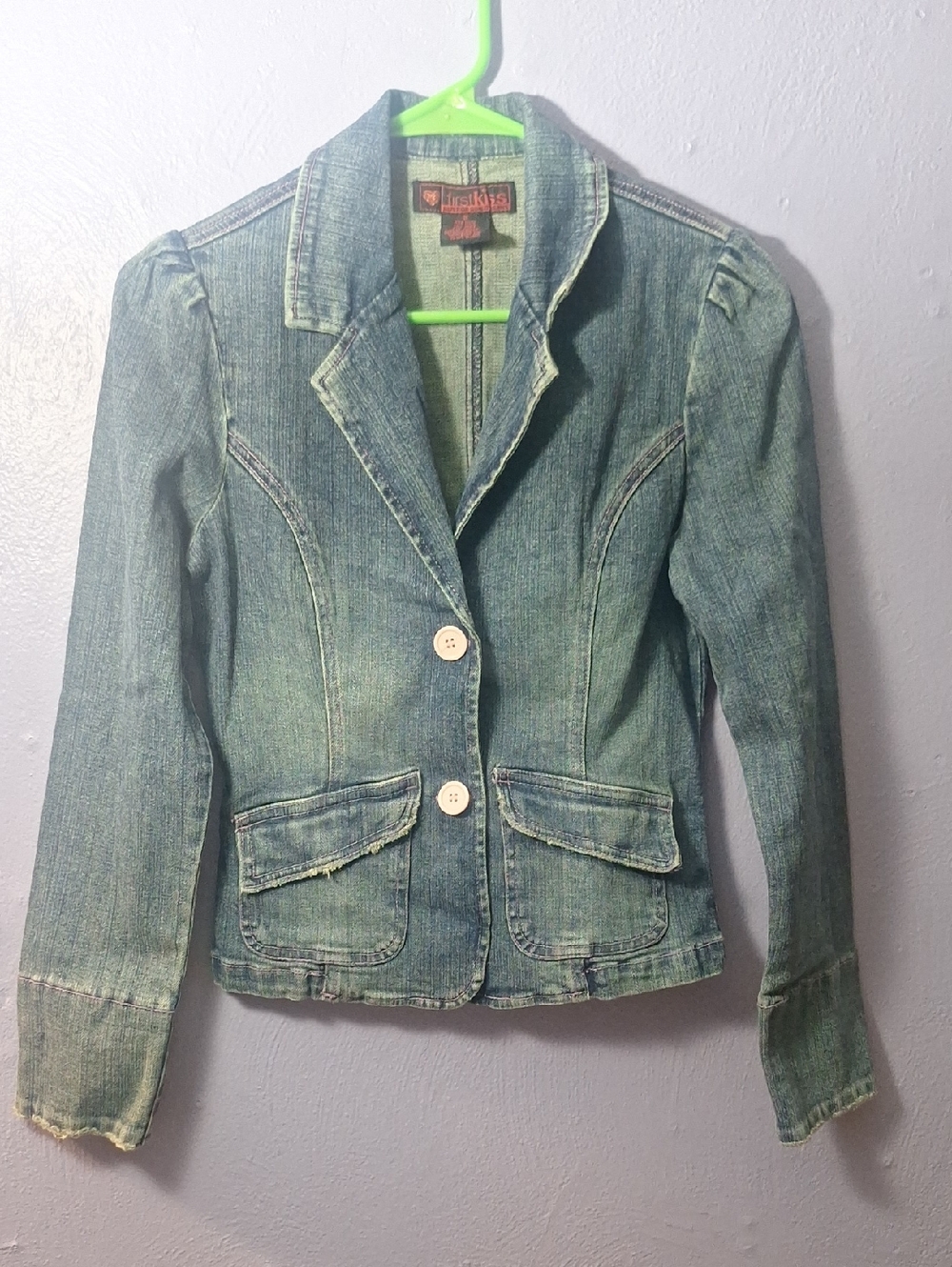 First Kiss Denim Blazer Jacket Size Small